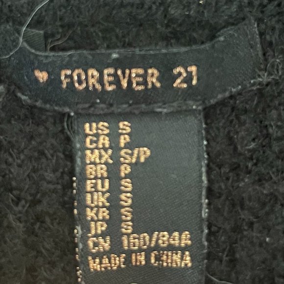 Women's Forever 21 Off-Shoulder Fold-Over Sweater, BLACK, S - Picture 3 of 4